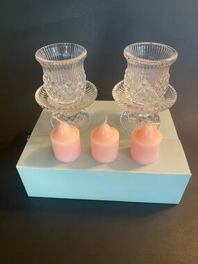 Partylite Williamsburg Votive Candle Holder Set of Two Retired Original Box
